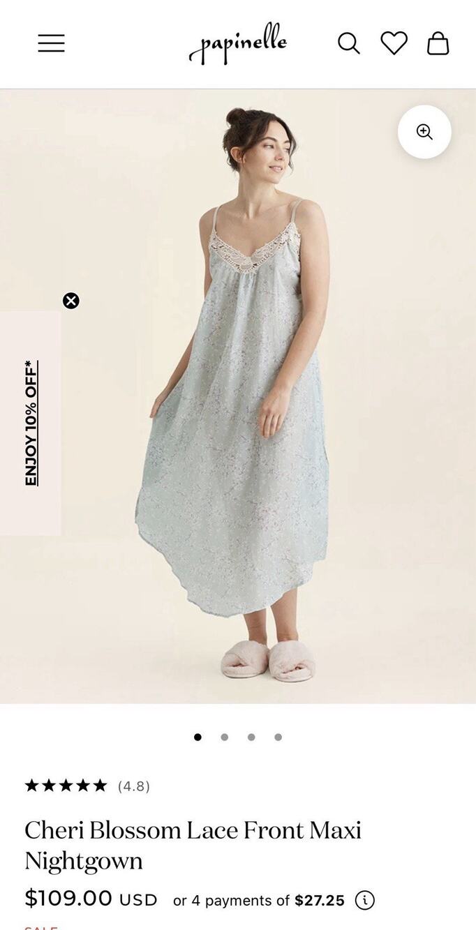 Anthropologie Papinelle Cheri Blossom Maxi Nightgown Silk Cotton Large $109